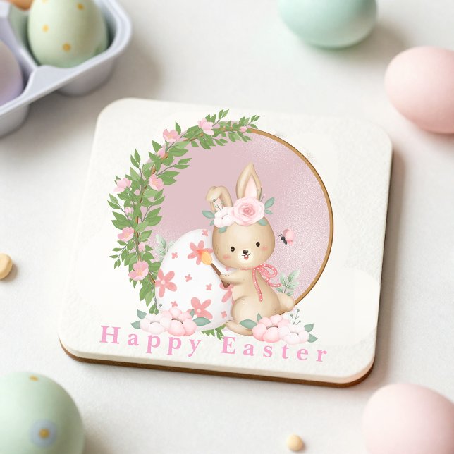 Easter Bunny at Garden Paper Coaster (Creator Uploaded)
