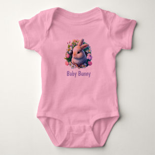 Easter Bunny Baby Bodysuit for Girls
