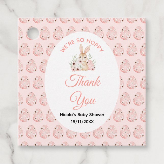 Easter Bunny Baby Shower Favour Tags (Front)