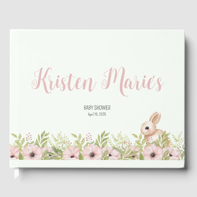 Easter Bunny Baby Shower Guest Book (Front)