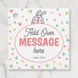 Easter Bunny Baby Shower - Lovely Colourful Heart Favour Tags
