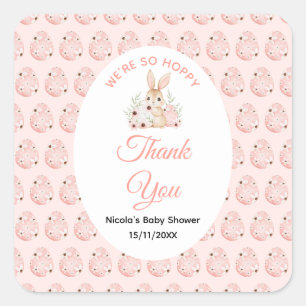 Easter Bunny Baby Shower Square Sticker