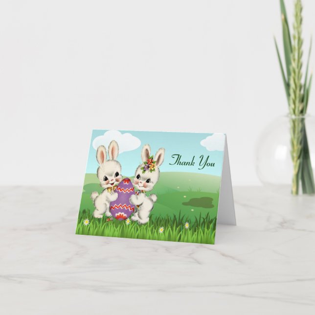 Easter Bunny Baby Shower Thank You Notes (Front)
