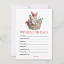 Easter Bunny Baby Shower Wishes for Baby Note
