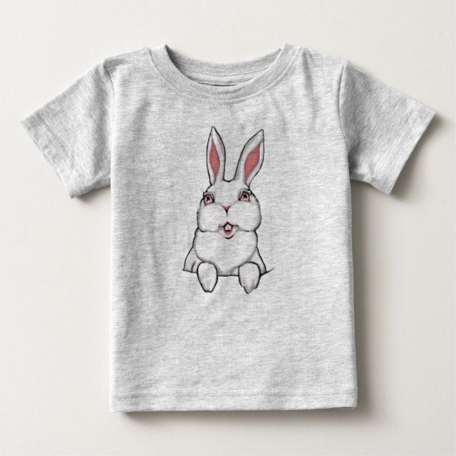Easter Bunny Baby Tee Organic Baby Easter Creeper (Front)