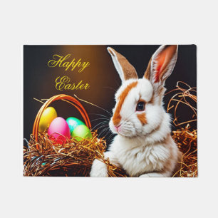 Easter Bunny Basket & Eggs  Doormat