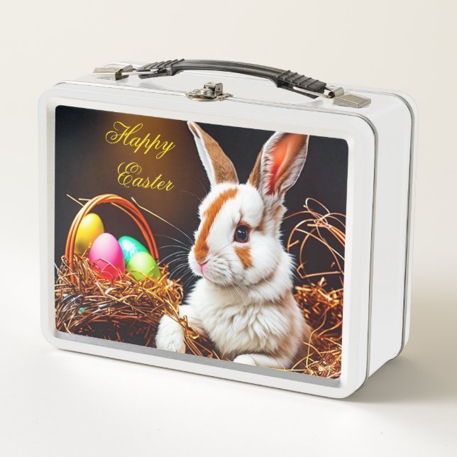 Easter Bunny Basket & Eggs   Metal Lunch Box (Front)