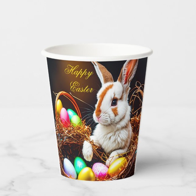 Easter Bunny Basket & Eggs   Paper Cups (Front)