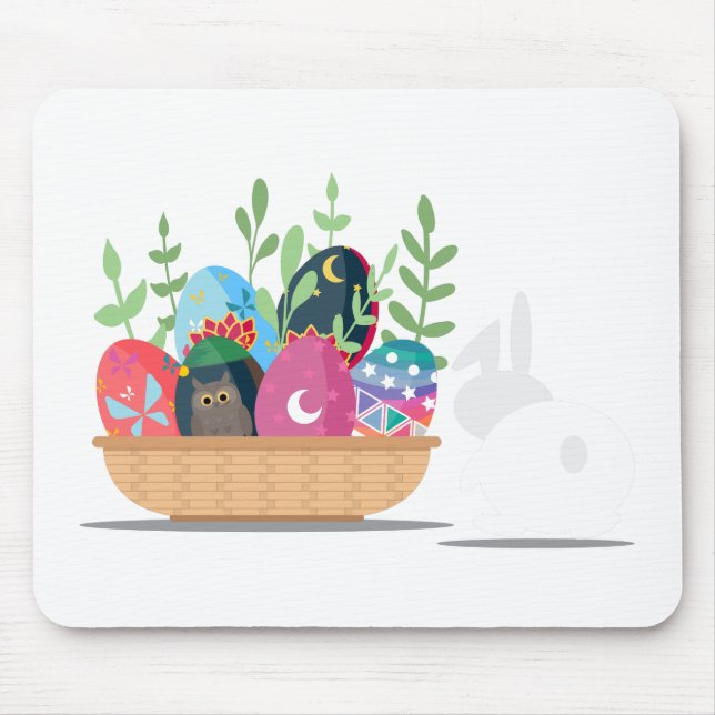 easter bunny basket mouse pad (Front)