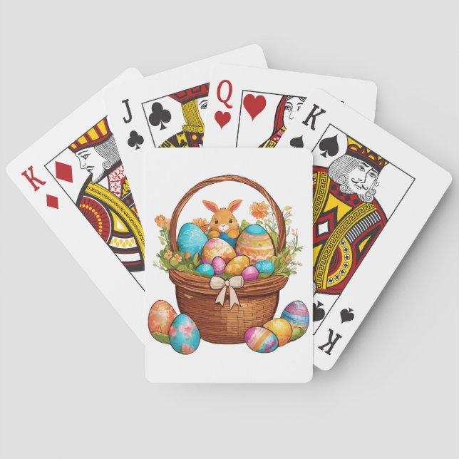 Easter Bunny Basket Playing Cards (Back)