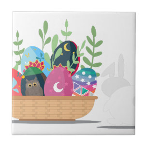 easter bunny basket tile