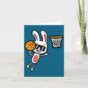 Easter bunny basketball dunk sports boys kids todd card