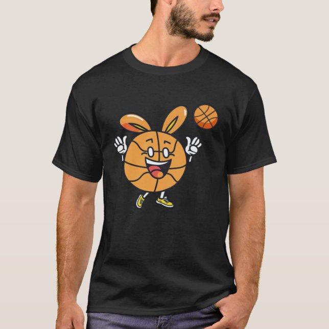 Easter Bunny Basketball Easter T-Shirt (Front)