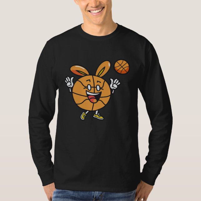 Easter Bunny Basketball Easter T-Shirt (Front)