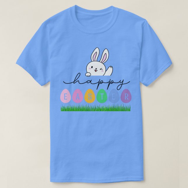 Easter Bunny Beautiful Easter Eggs   T-Shirt (Design Front)