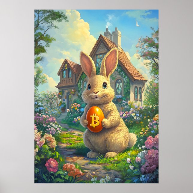 Easter Bunny Bitcoin Rabbit Hole Poster (Front)