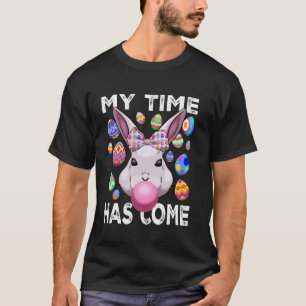 Easter Bunny Blowing Bubble Gum Coquette Bow Cute T-Shirt