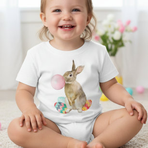 Easter Bunny Blowing Bubble Gum Eggs T-Shirt