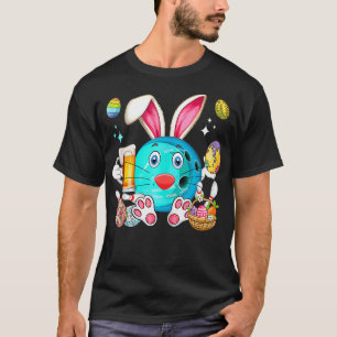 Easter Bunny Bowling Equipment Drinking Beer Funny T-Shirt