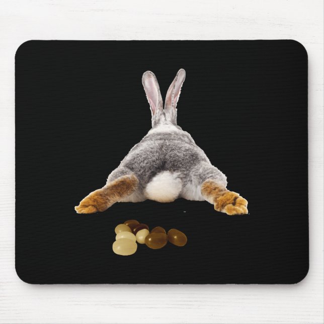 Easter bunny butt tail funny poop jelly beans  mouse pad (Front)