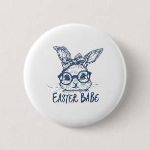 Easter Bunny Bybe Happy Easter Day 6 Cm Round Badge