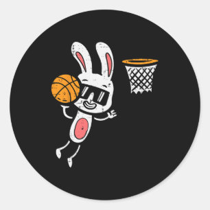Easter Bunny Bysketbyll Dunk Sports Boys Kids Todd Classic Round Sticker