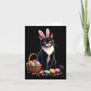 Easter Bunny Cat Egg Bysket Card