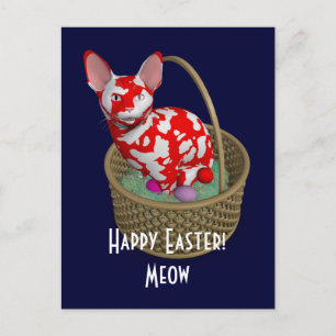 Easter Bunny Cat Holiday Postcard