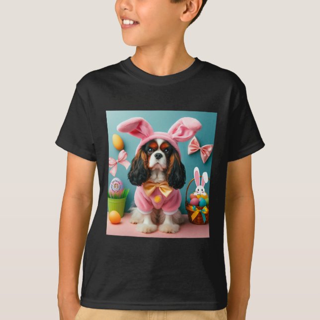 Easter Bunny Cavalier King Charles Spaniel  T-Shirt (Front)