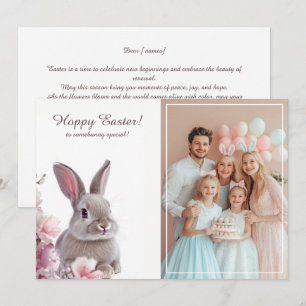 Easter Bunny Charm with photo Holiday Card