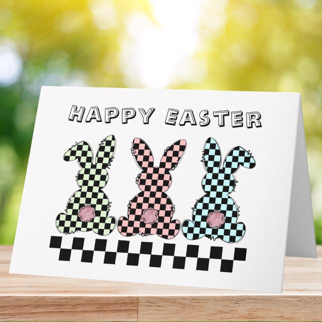 Easter Bunny Chequerboard Pastel Egg-stra Special Card (Creator Uploaded)