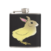 Easter Bunny Chick Chunny Vinyl Wrapped Flask