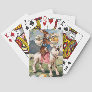 Easter Bunny Chick Coloured Painted Egg Goat Playing Cards