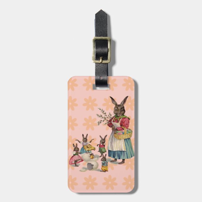 Easter Bunny Chicken Bunny Eggs Luggage Tag (Front Vertical)