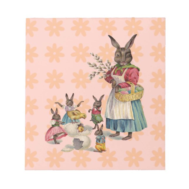 Easter Bunny Chicken Bunny Eggs Notepad (Front)