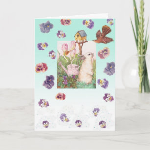 Easter Bunny Chicks  Easter Joy GREETINGS Holiday Card