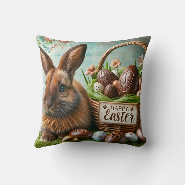 Easter Bunny Chocolate Egg Cushion (Back)