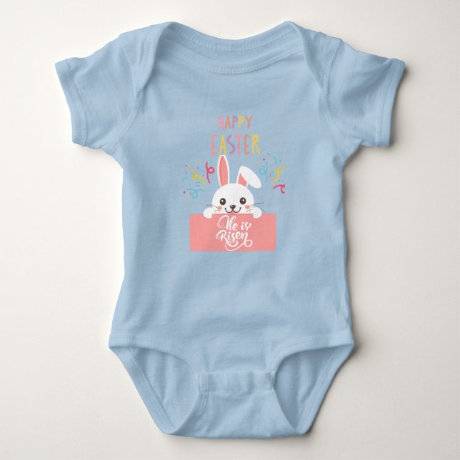 easter bunny christian design baby bodysuit (Front)