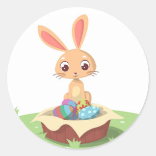 EASTER BUNNY CLASSIC ROUND STICKER