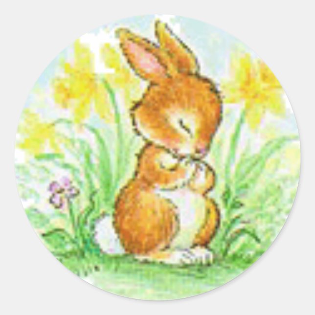 Easter Bunny Classic Round Sticker (Front)