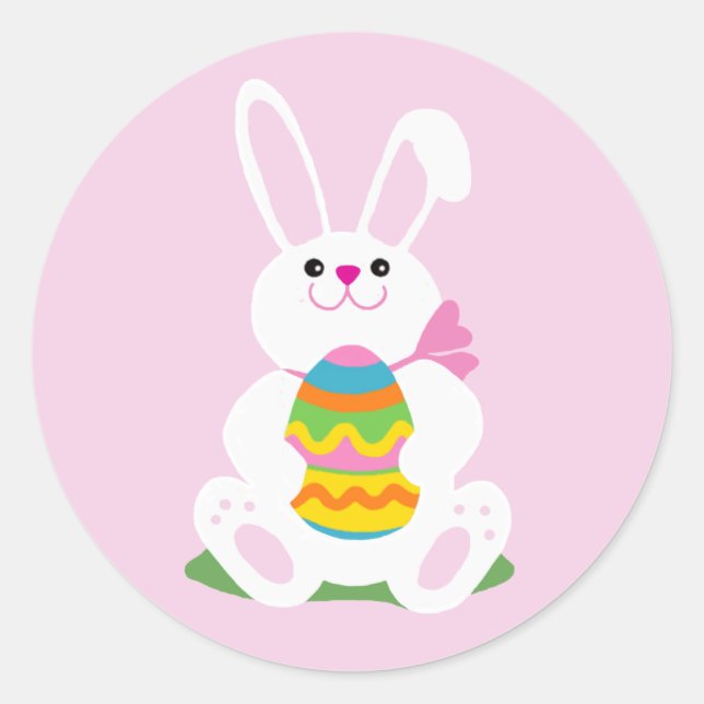Easter Bunny Classic Round Sticker (Front)