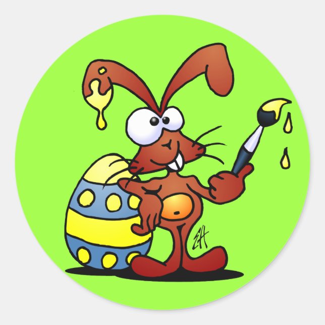 Easter Bunny Classic Round Sticker (Front)