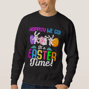 Easter Bunny Colorful Easter Egg Hunting Rabbit Eg Sweatshirt