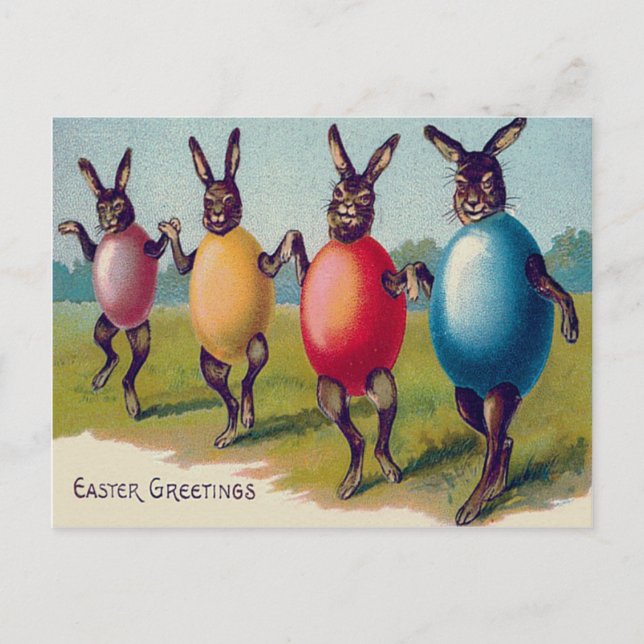 Easter Bunny Coloured Egg Costume Holiday Postcard (Front)