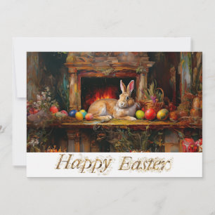 Easter Bunny Colourful Easter eggs Happy Easter Holiday Card