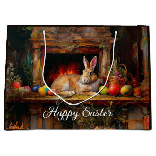 Easter Bunny Colourful Easter eggs Happy Easter Large Gift Bag