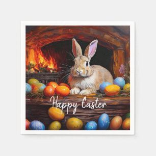 Easter Bunny Colourful Easter eggs Happy Easter Napkin