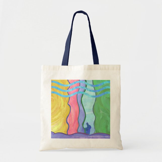 Easter Bunny Colourful Pattern Personalised Tote (Front)