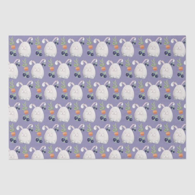 Easter Bunny Colourful Watercolor Pattern Tissue Paper (Front)