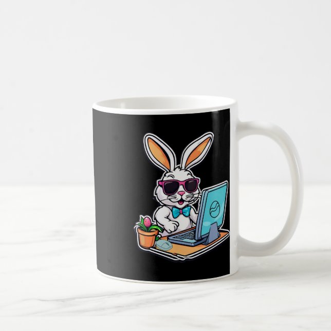 Easter Bunny Computer Video Game Lovers 1  Coffee Mug (Right)